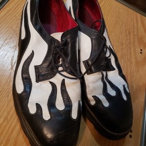 Joe's Garb custom size 9 flame shoes rockabilly